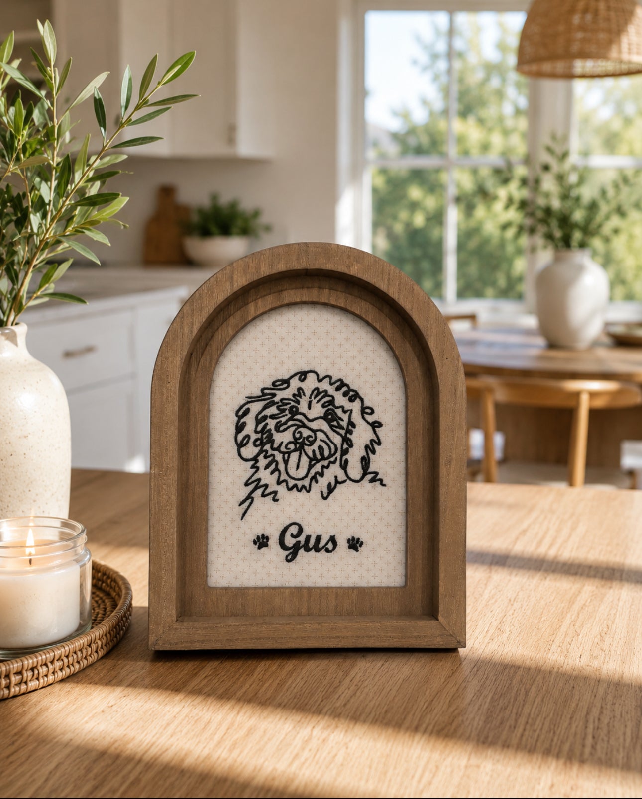 5x7 Framed Dog Line Art Portrait