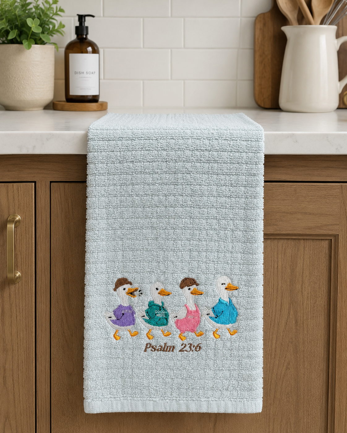 Psalm 23:6 Goose Dish Towel