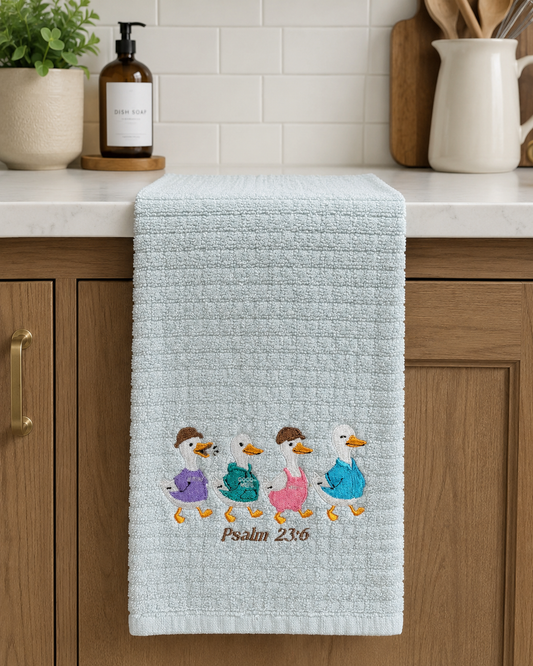 Psalm 23:6 Goose Dish Towel