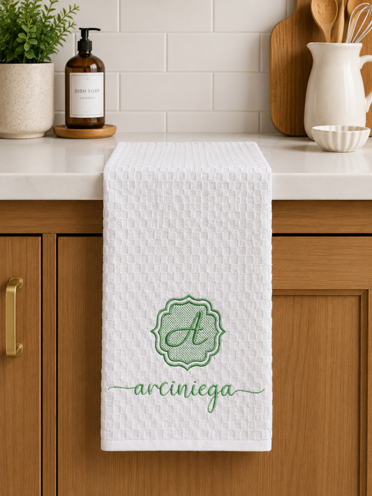 Personalized Monogram Dish Towel